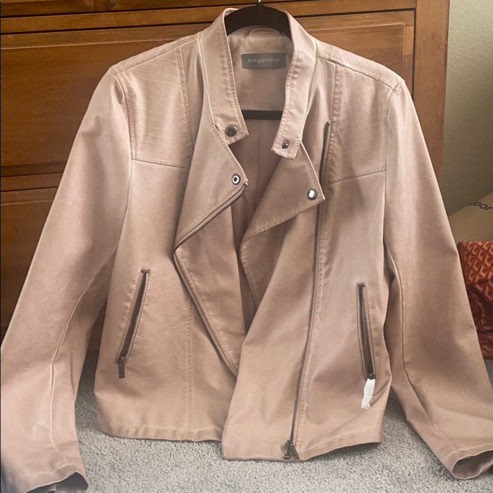 Bagatelle Leather Pink Jacket NEW